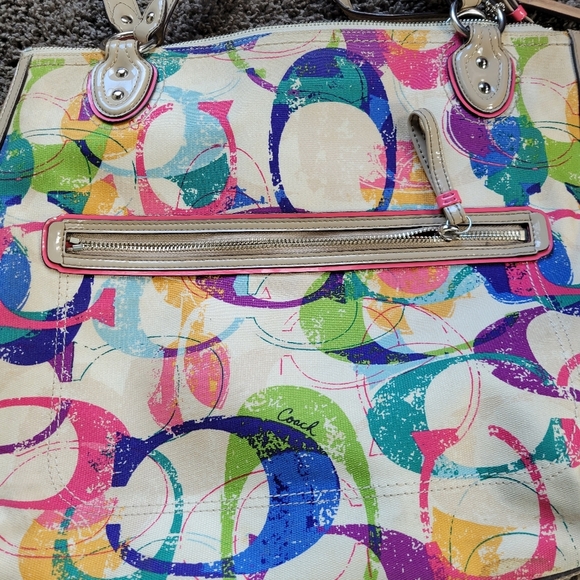 Coach Hallie Tote Poppy Ltd Edition Large Rainbow - Picture 3 of 12